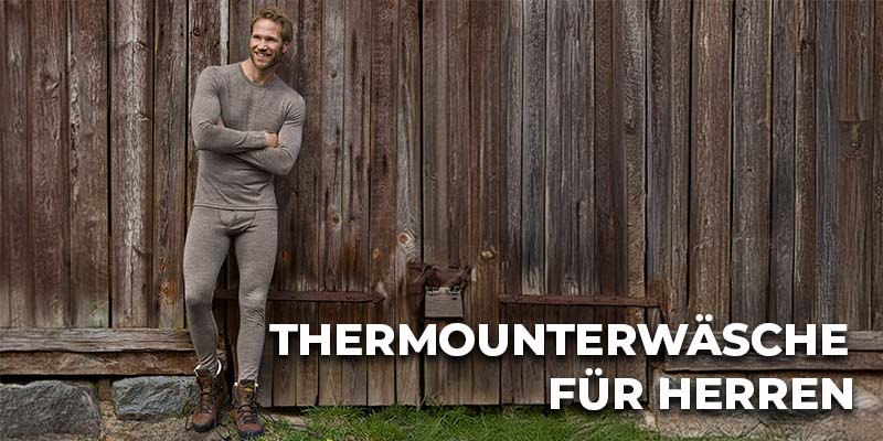 Thermounterwäsche für Herren Ein Mann in Thermounterwäsche
